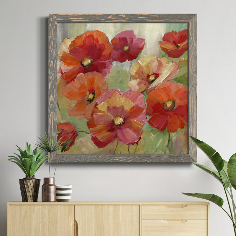 Babbler Brook II - peinture sur toile encadrée, H 20 po x l 20 po x P 1,5 po, Cadre gris
