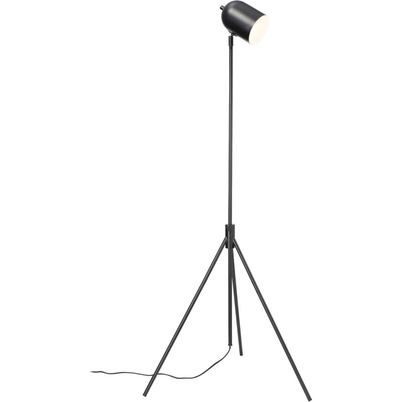 Adjustable Tripod LED Floor Lamp, Dimmable, Swivel Head, Perfect for Reading and Task Lighting, Black