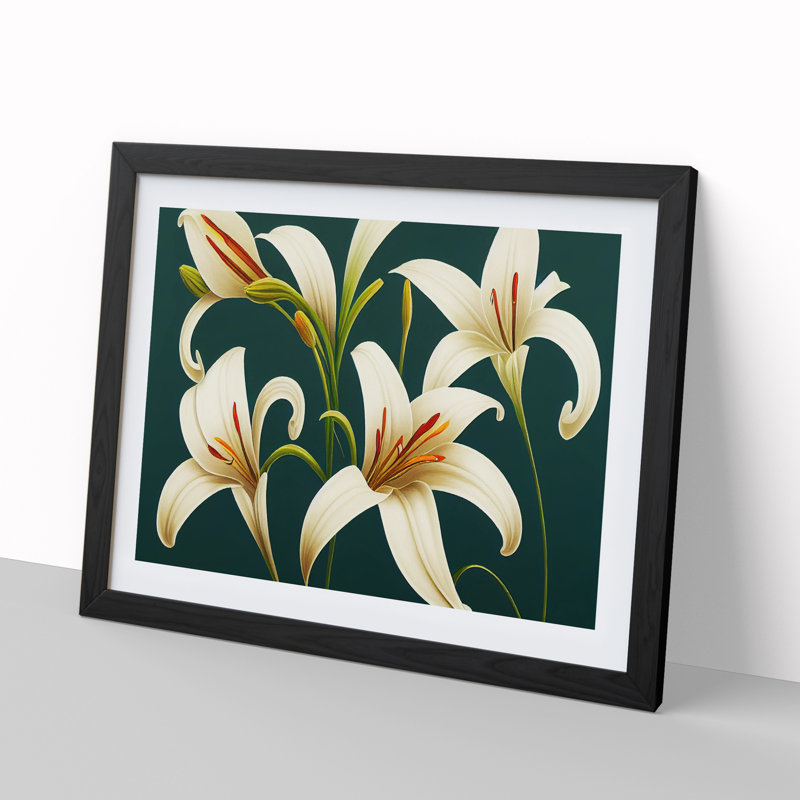 Collection of Lily Flowers Vol.2 - Framed Print, Black, 46cm H x 64cm W x 2cm D