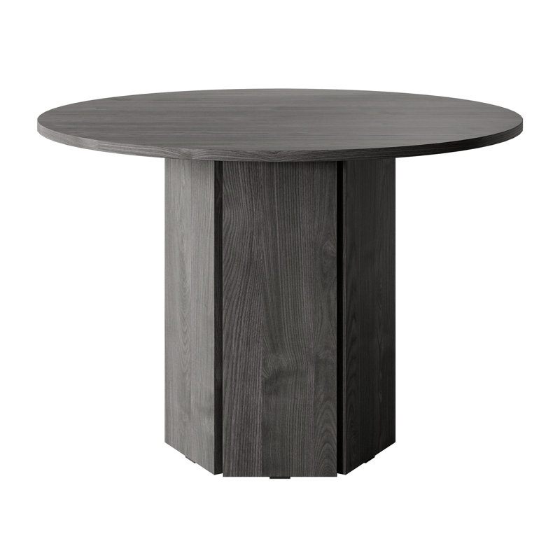 Camila Round Dining Table,  Ash Black