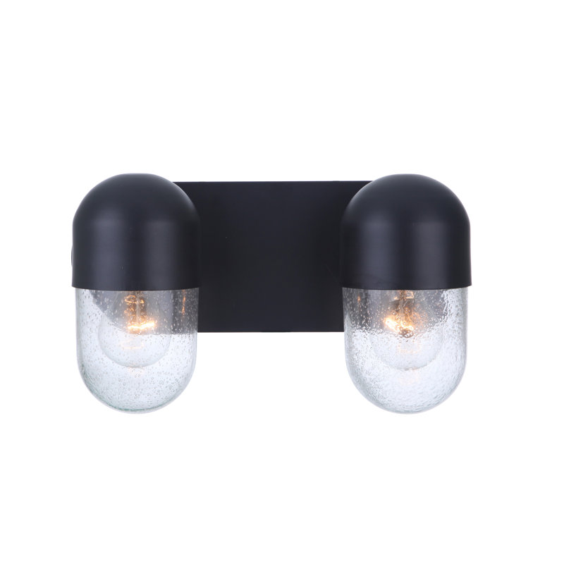 Barre d'éclairage de salle de bain 2 lumières Rochel, Noir