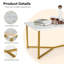 Table basse moderne Costway et pattes de pieds dorées en forme de Y