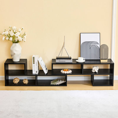 Meuble télé réglable modulaire, console de rangement ouverte, centre de divertissement moderne avec plusieurs compartiments, tablette multimédia Freestyle