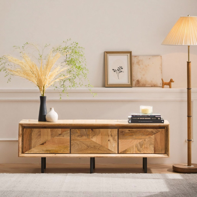 Meuble télé 52 po en bois et fer Boho