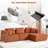 Versatile Boneless 100" W Cloud Sectional Sofa with Cup Holders - No Assembly Required, Perfect for Any Space-369156605