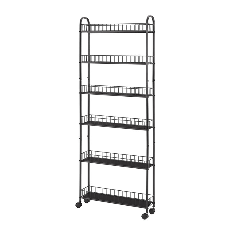 Quashon Metal Shelving Unit with Wheels, 61.22" H x 6.10" W x 22.83" D