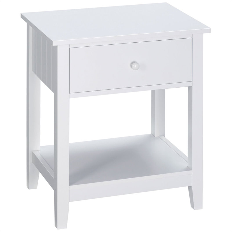 Table de bout, table d'appoint à 2 niveaux avec tiroir et tablette de rangement, table d'appoint moderne pour chambre à coucher, salon