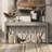 60"Acacia Veneer Console Table With 4 Spacious Drawers, Crisscross Design Entryway Table With Open Bottom Storage,Farmhouse Sofa Table For Living Room,Kitchen,Dining Room,Hallway-1124648995