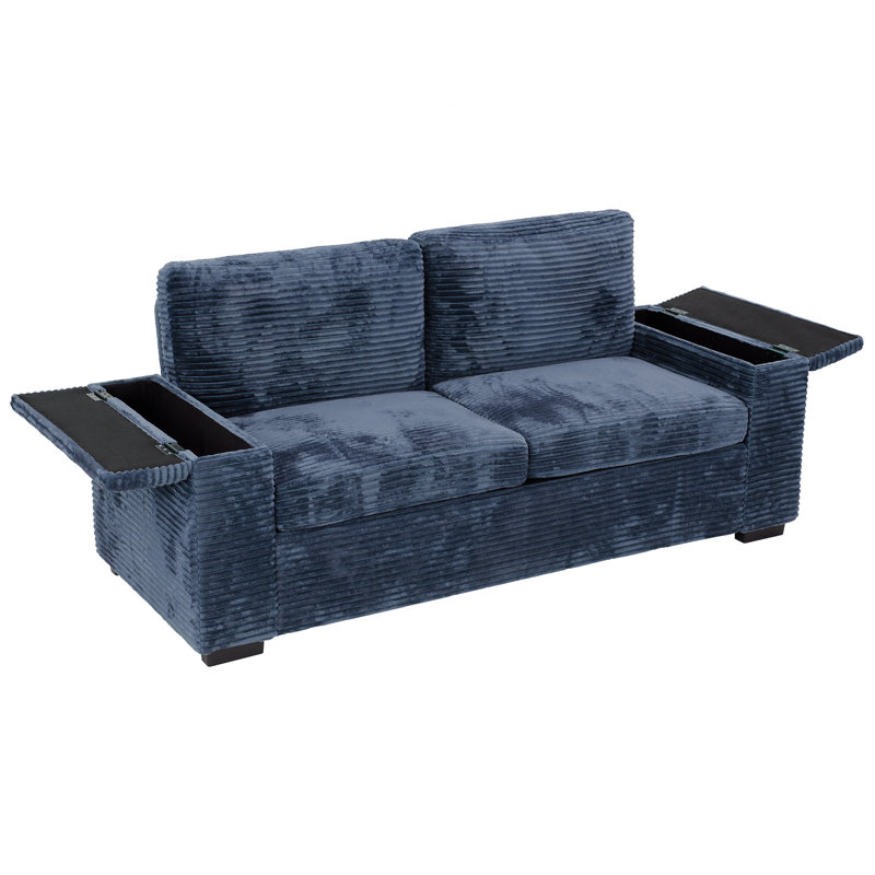 2 Seater Corduroy Sofa, Blue