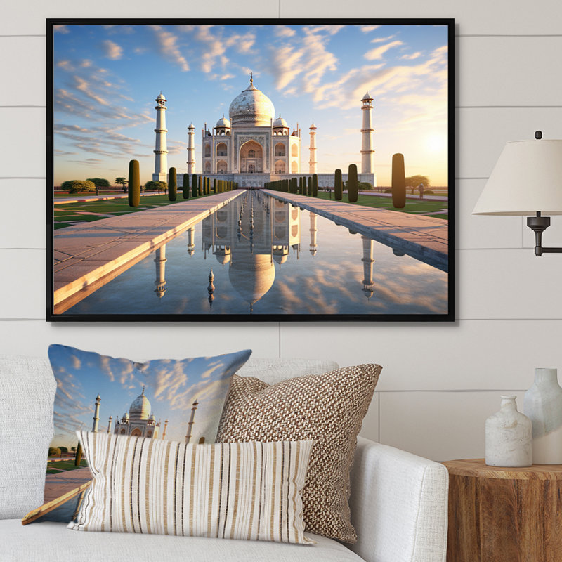 Islam Art Taj Mahal I, H 34 po x l 44 po x P 1,5 po, Cadre flottant noir