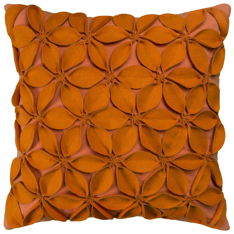 Square Cotton Pillow Cover & Insert, Orange
