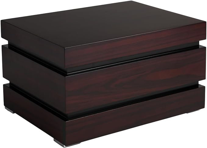Humidor Supreme® Madison présente une finition chaleureuse en bois de rose et des découpes décoratives intérieures