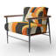Fauteuil d'appoint abstrait Mid-Century - Fauteuil orange Mid-Century-1412715723