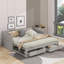 Lit de jour simple en bois avec lit gigogne et 2 tiroirs de rangement, lit de jour extensible-1983896505