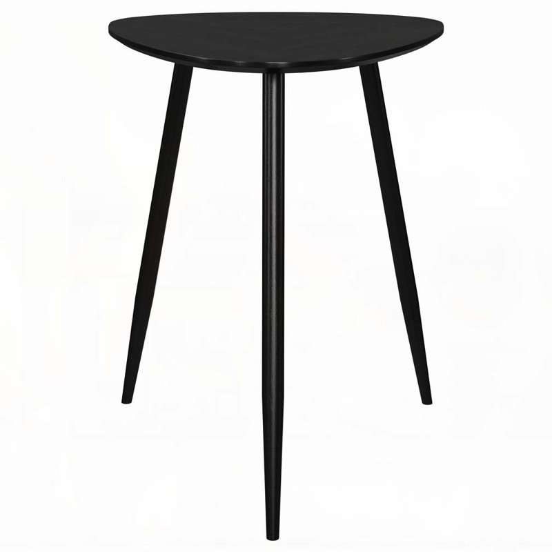 Xander Black Triangular Solid Wood End Table
