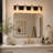 4 - Light Modern Black & Gold Vanity Light with Clear Glass Shade