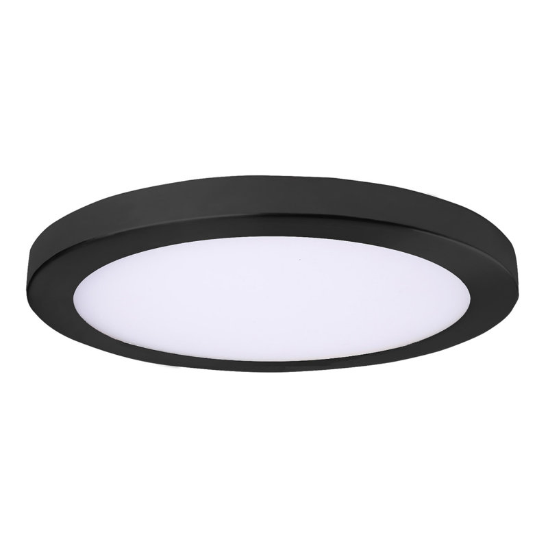 Branford Acrylic LED Flush Mount, Black, 1" H x 11" W x 11" D