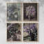 «Vintage Floral Print», impression encadrée CCLXVII - ensemble de 4-784064400-784064401