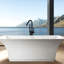 Robinet de baignoire autoportant noir mat avec douche à main - construction métallique 44,01 po Profondeur, 8,21 de largeur, 6,79 de hauteur pour le corps entier