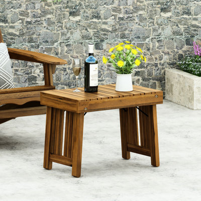 Table d'appoint en bois - avec plateau à lattes, pliable, 21,13 X 14,05 16,06 style pliable pour un espace élégant, 21,13 W 14,05 P 16,06 H,