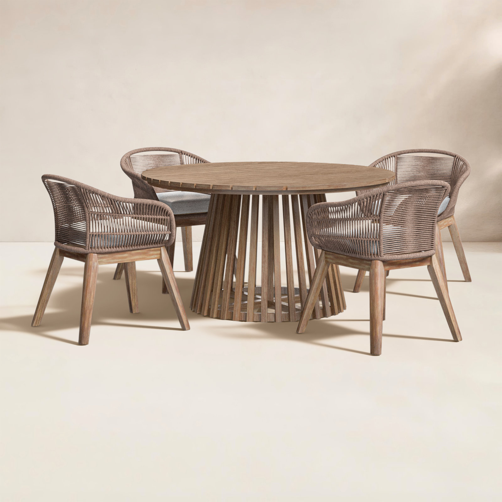 Bardolf 55" Eucalyptus Patio Dining Set