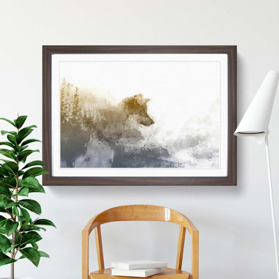 Wolf in the Wilderness in Abstract - Picture Frame Painting Print