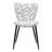 Set of Two White and Black Upholstered Faux Shearling Dining Side Chairs