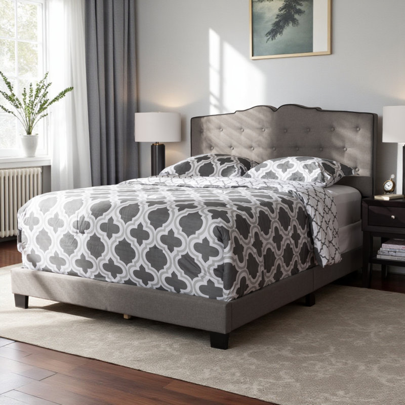 Gandert Upholstered Standard, Full Bed, Light Grey 50.9'' H X 58.6'' W X 78.9'' L, Full, Gray