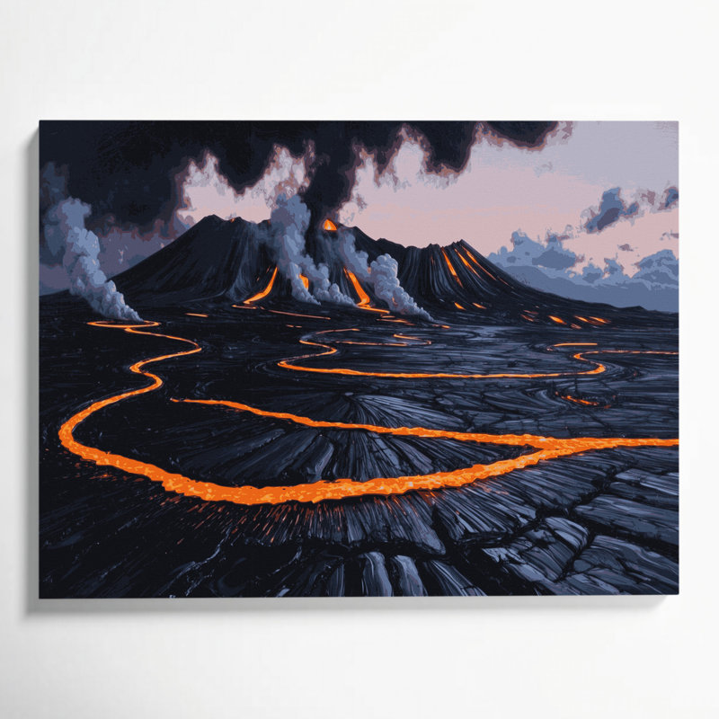 «Hawaiian Volcanic Blacks», art mural sur toile mauve, H 24 po x l 36 po