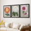 Chrysanthème sur fond gris I - Toile tendue avec châssis sur mesure - 3 pièces-759452216-759452219