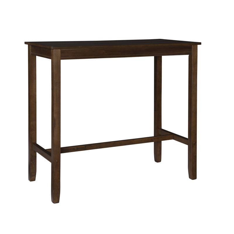 Bartonville Solid Wood Base Pub Table, Rustic Brown, 42" H x 47.25" L x 23.75" W