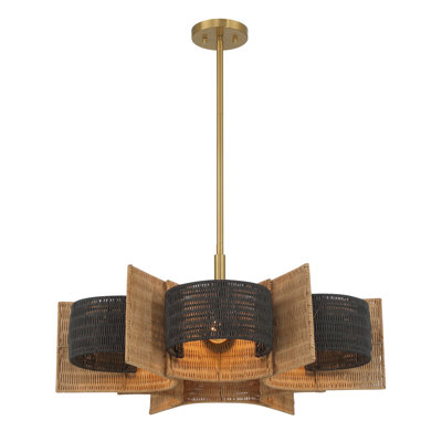 Espacio 6-Light Chandelier in Warm Brass by Breegan Jane