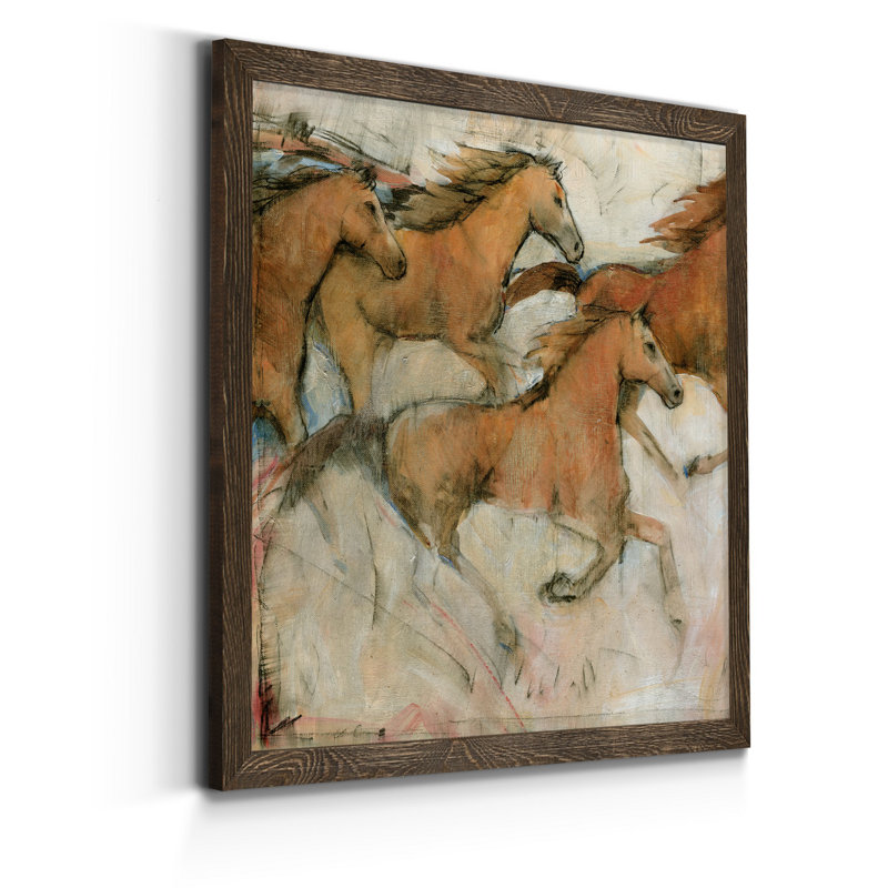 «Driftwood Geometric I», reproduction d'art sur toile encadrée, Cadre noyer, H 35,5 po x l 35,5 po x P 1,5 po