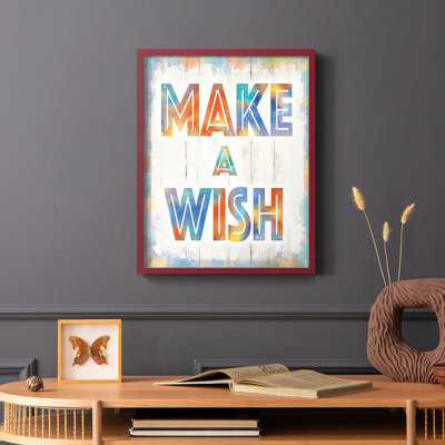 «Make A Wish», reproduction encadrée - bois massif