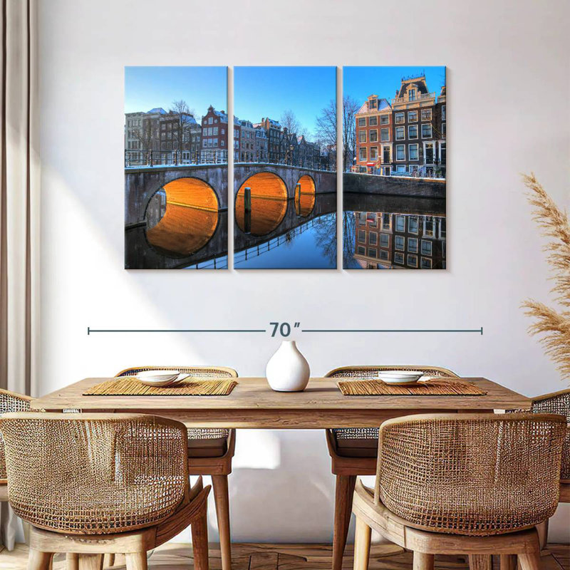 Canal Sireci à Amsterdam, H 36 po x l 57 po