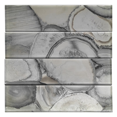 Howd 3" x 12" Glass Patterned Look Subway Wall Tile