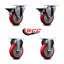 Poly Wheel Swivel Top Plate Caster Set with 2 Posi Brakes 2 Rigid SCC_20S414-PPUB-PLB-2-R-2