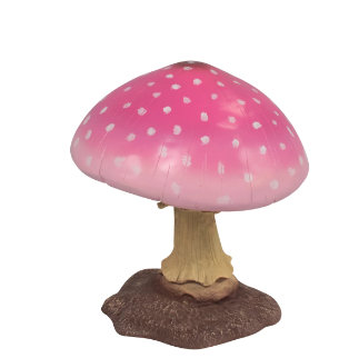Statue de petit champignon rose surdimensionné