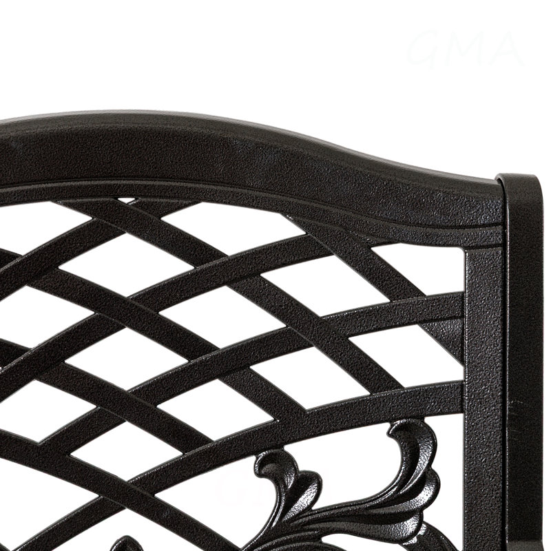 Ensemble de 2 chaises de salle à manger d'extérieur Phoenix en fonte avec motif à treillis floral Phoenix