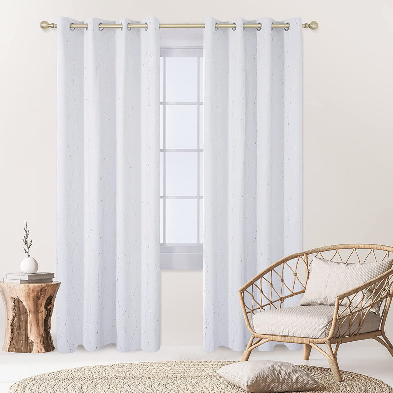 Kellea Room Darkening Curtain Pair, Grayish White, 52" W x 84" L