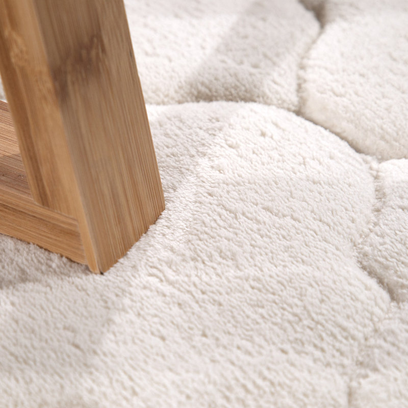 Corby Rectangle Bath Mat, 70cm W x 120cm L, Cream