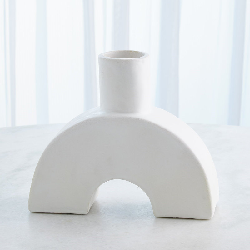 Vase de table en grès, Blanc
