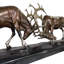 Bronze Wrangling Deer Table Top Sculpture