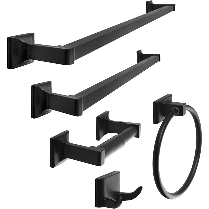 5 - Piece Bathroom Hardware Set, Matte Black