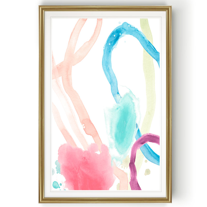 Serpentine Rainbow I' Print on Canvas, 18.5" H x 24.5" W x 1.5" D, Gold Framed