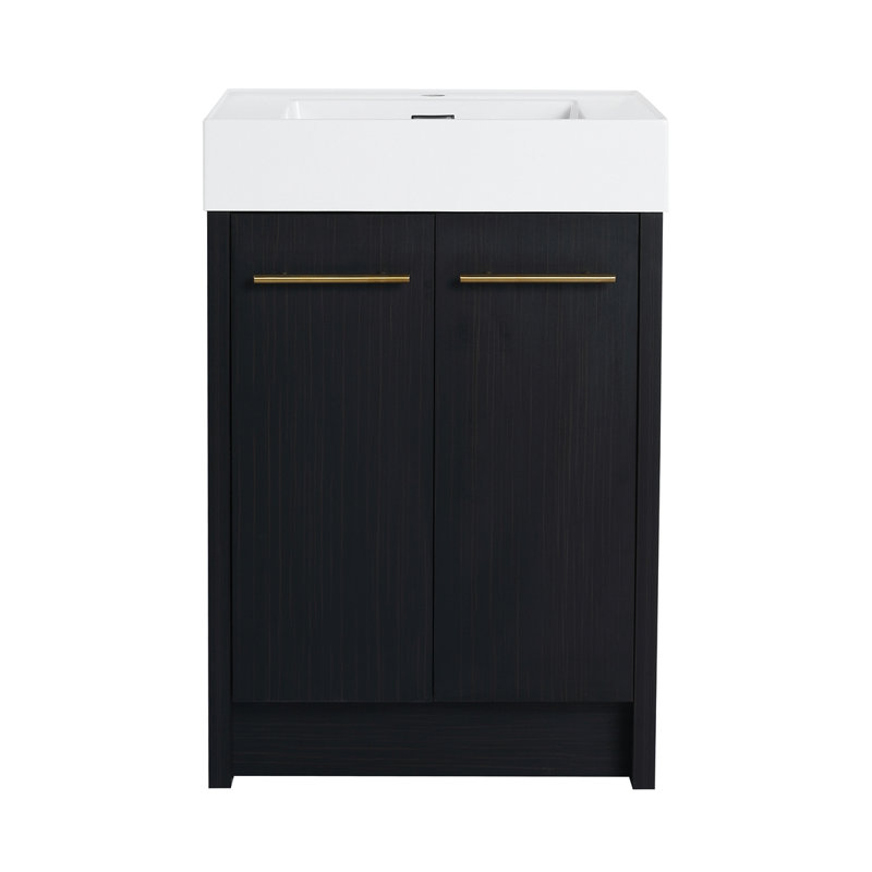 Meuble-lavabo autoportant avec lavabo en résine