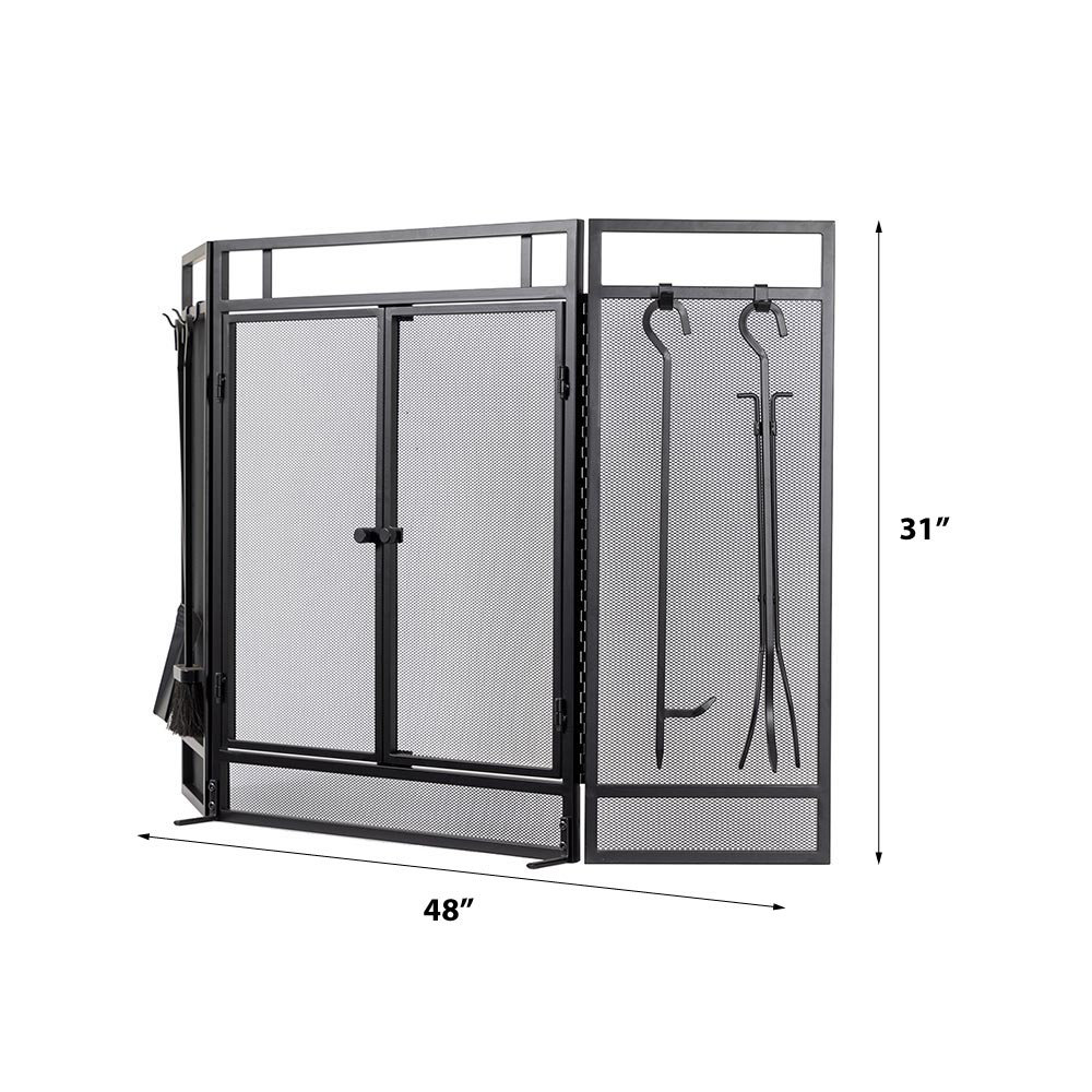 Country Living Mesh Trifold Fireplace Screen