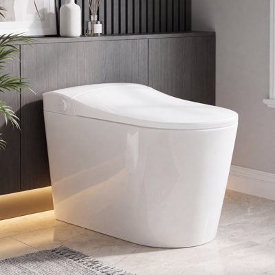 SANOXIS One-Piece Non-Electric Bidet Toilet with Rear&Lady Wash, MAP1200 Flush Performance, Foot-Kick & Side-Button Flush, Soft-Close Seat, Comfort Height, 1.0 GPF Low-Noise
