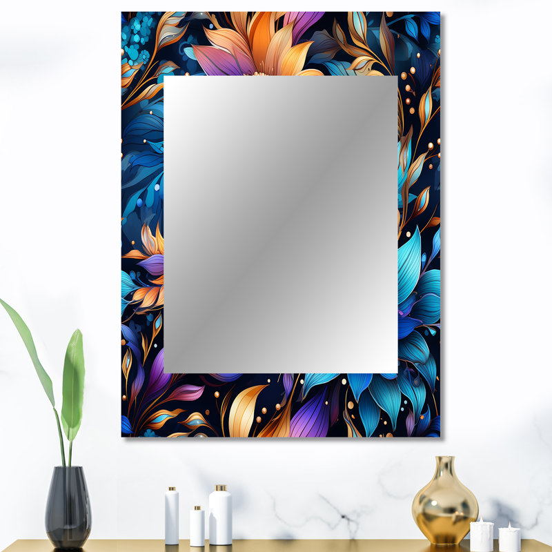 Motif mystique boho boho - miroir cachemire, miroir mural Glam, 40 po x 30 po