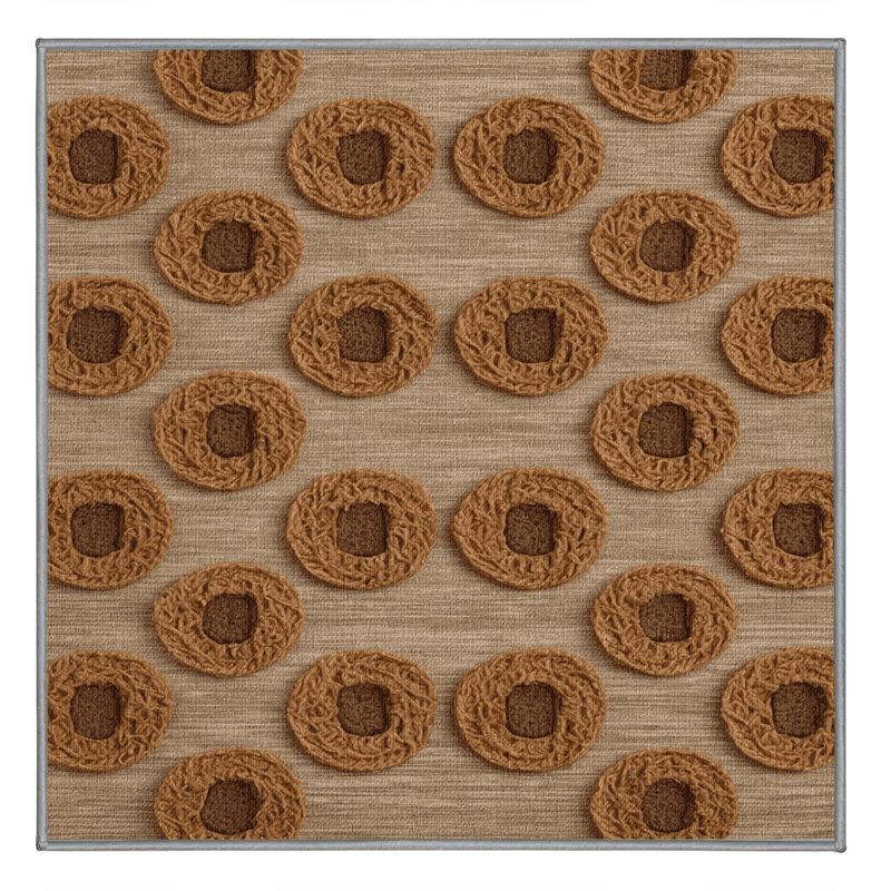  Tapis lavable Stroopwafel Desserts, Carré 4 pi